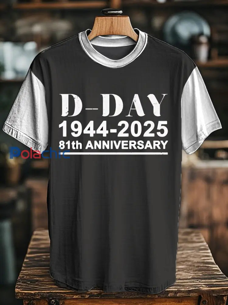T-shirt du Jour J 1944 Normandie Military History pour homme Noir / S