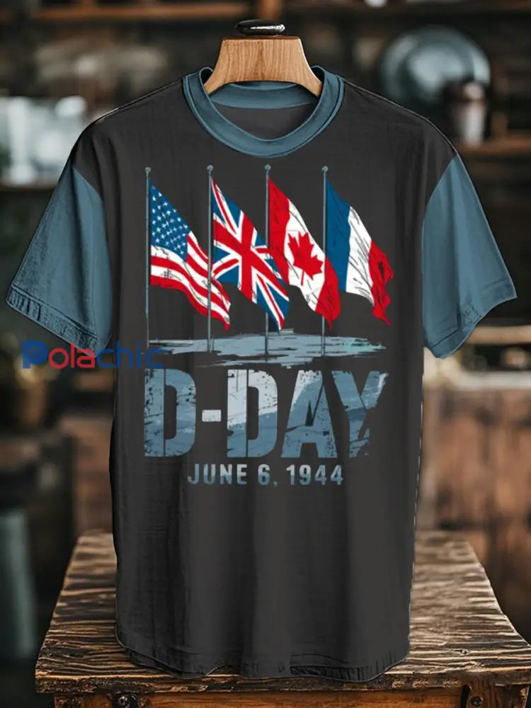 T-shirt du Jour J 1944 Normandie Military History pour homme Noir / S