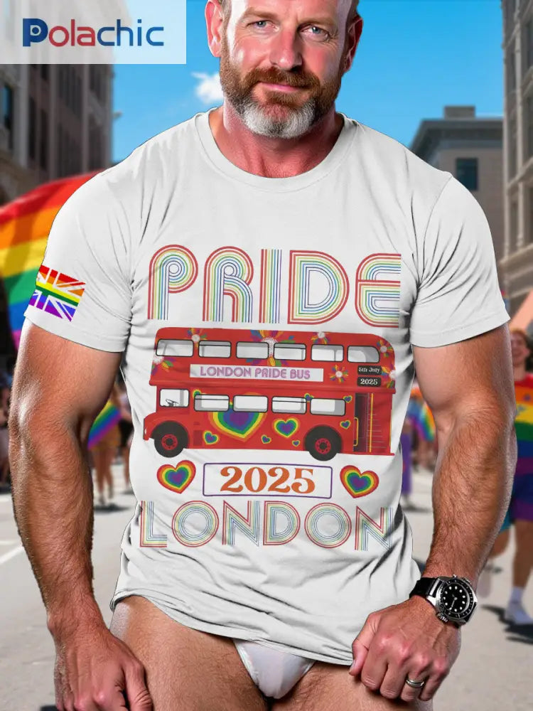 T-shirt du mois de la fierté de Londres pour homme Blanc / S