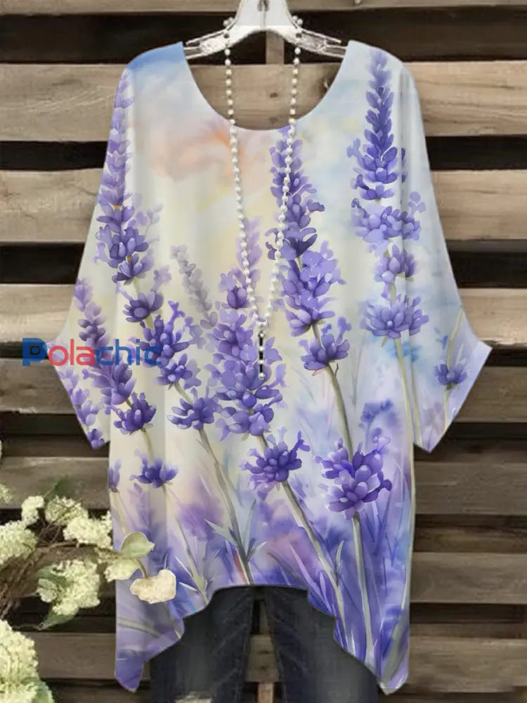 T shirt Femme Violet Flora Art Print comme image / S
