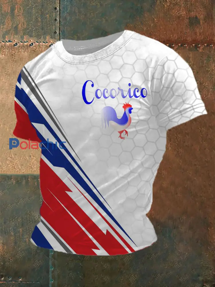 T shirt imprimé à manches courtes Cocorico Homme comme image / S