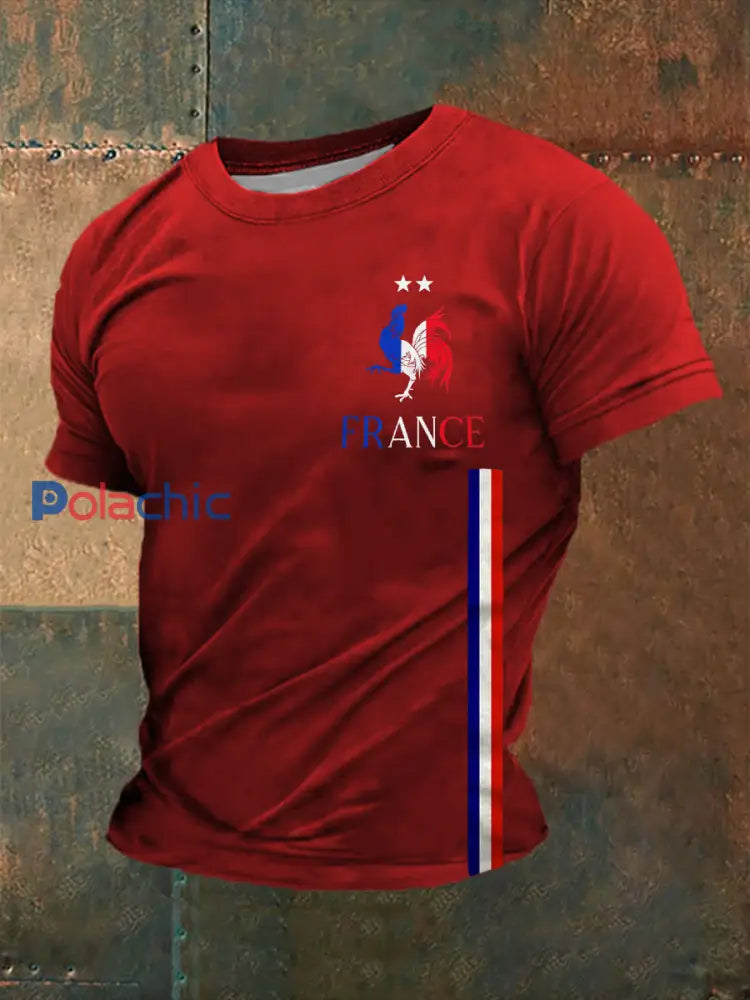 T-shirt imprimé à manches courtes Le Coq gaulois Homme Rouge / S