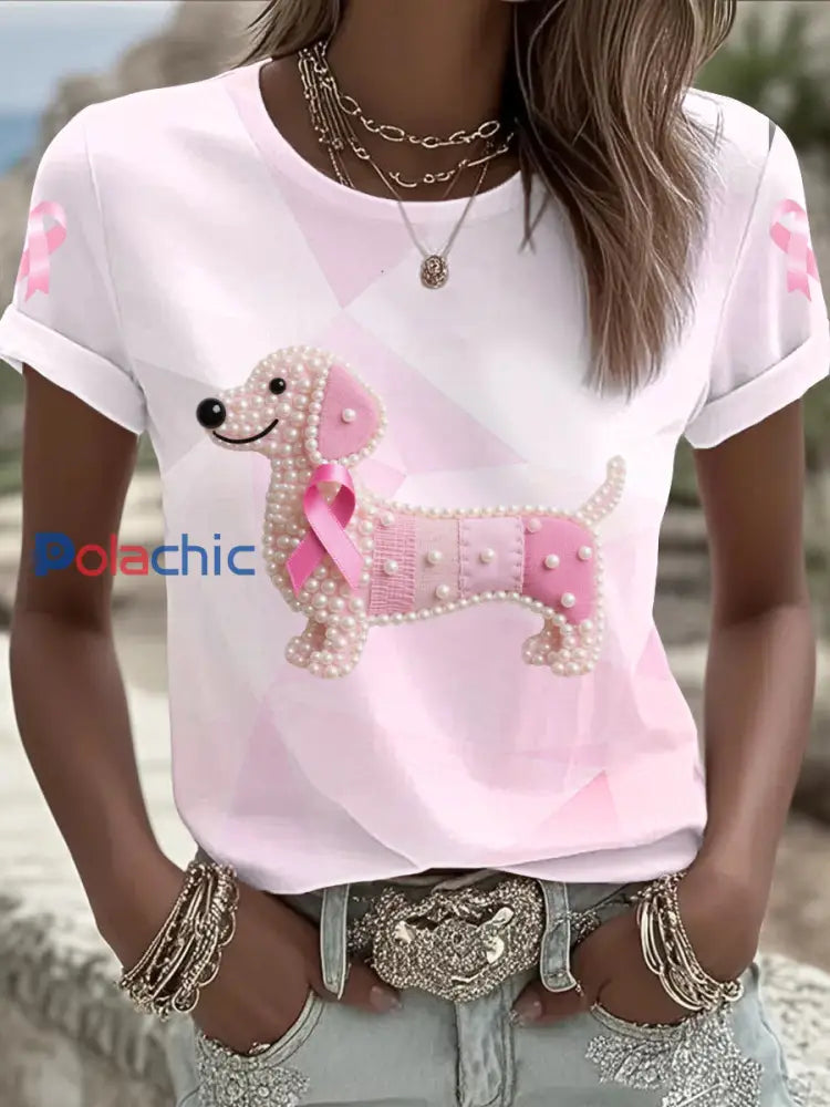 T shirt imprimé du cancer du sein pour femmes comme image / S