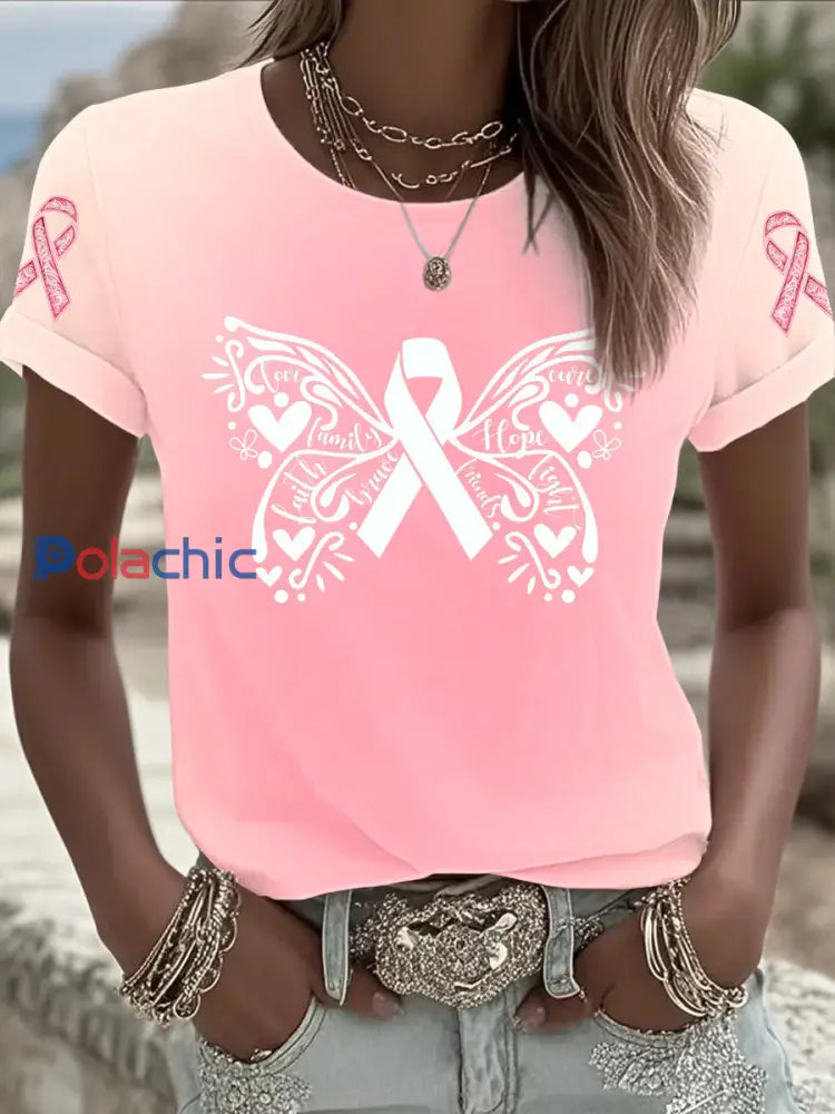T shirt imprimé du cancer du sein pour femmes comme image / S