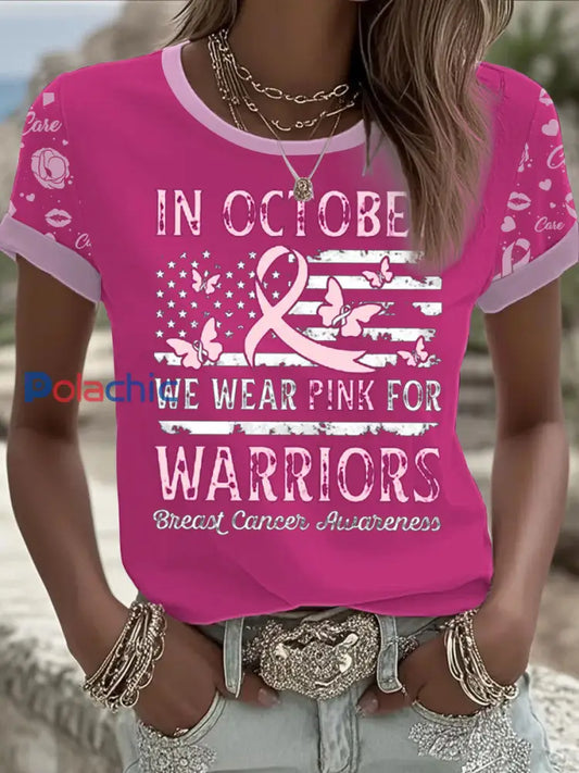 T shirt imprimé du cancer du sein pour femmes comme image / S