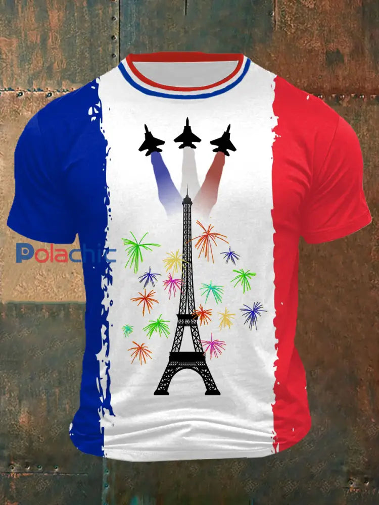 T-shirt imprimé Fête nationale française Homme comme image / S