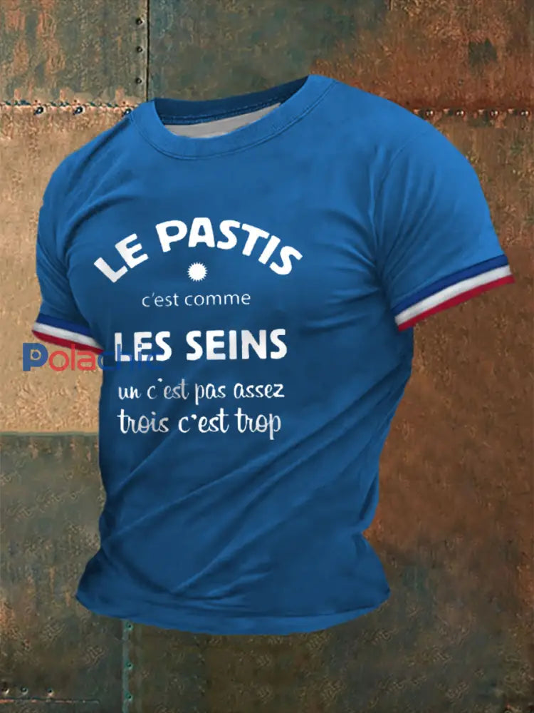 T-shirt Le Pastis c’est comme les Seins Homme Bleu / S