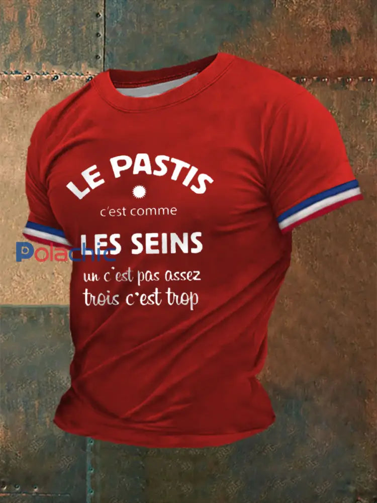 T-shirt Le Pastis c’est comme les Seins Homme Rouge / S