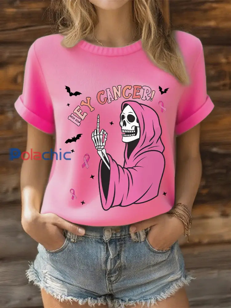 T-shirt manches courtes femme rose foncé / S