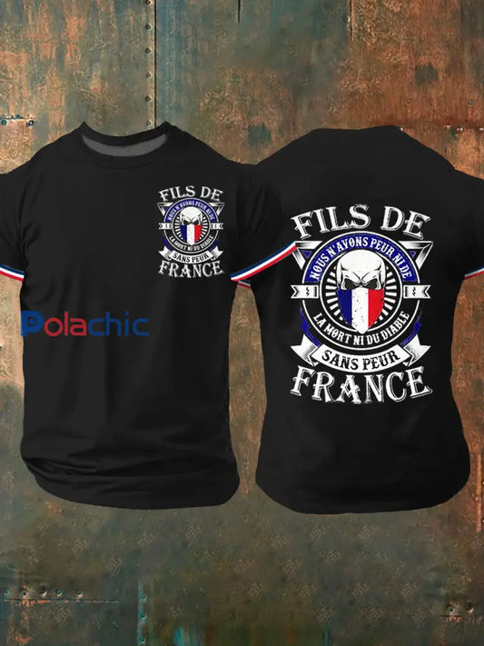 T shirt manches courtes Fils De Sans Peur France pour homme Noir / S