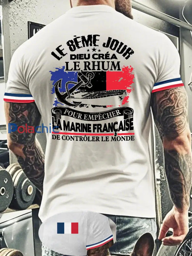 T shirt manches courtes France pour homme Blanc / S