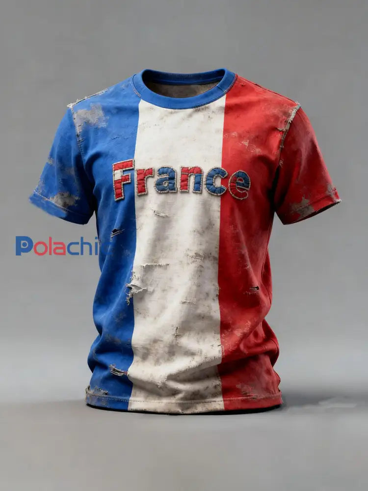 T-shirt manches courtes French Stamp pour homme comme image / S
