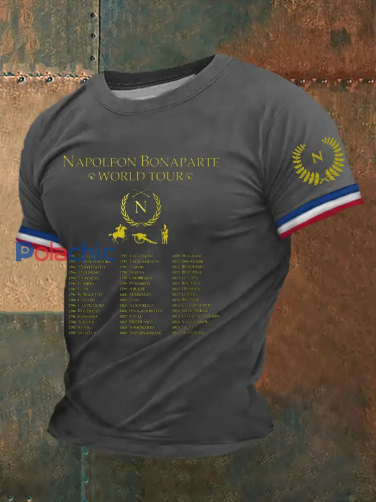 T-shirt manches courtes Napoleon World Tour Grande Armée pour hommes Gris Foncé / S