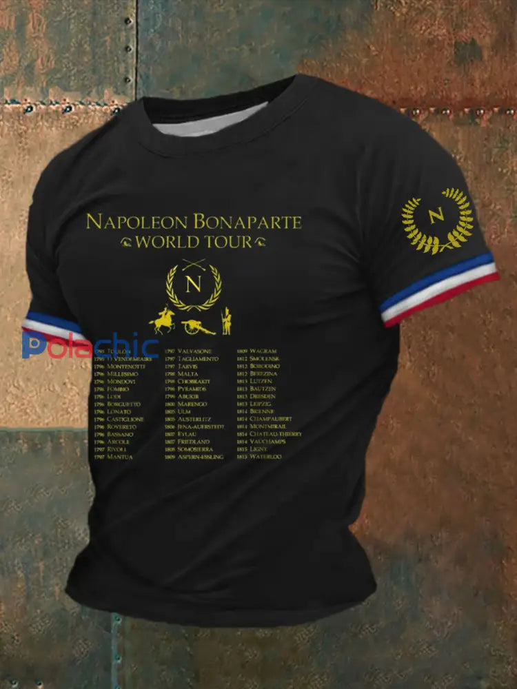 T-shirt manches courtes Napoleon World Tour Grande Armée pour hommes Noir / S