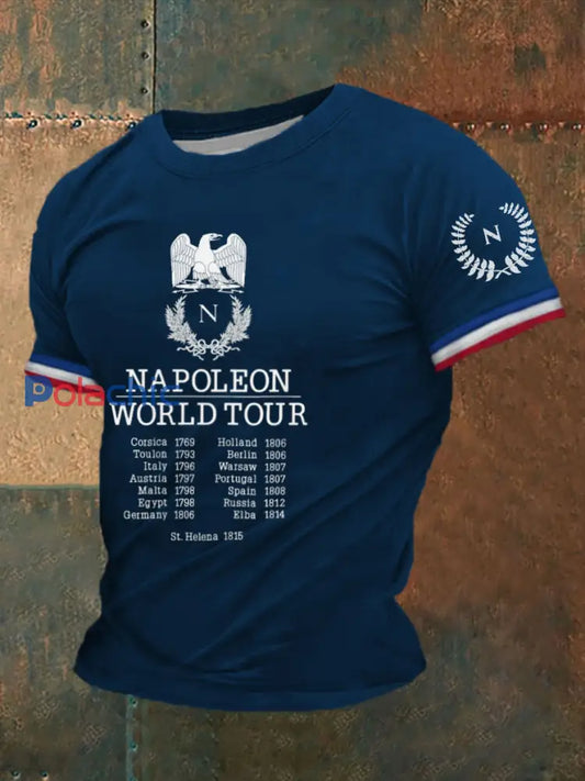 T-shirt manches courtes Napoleon World Tour pour homme Bleu Marine / S
