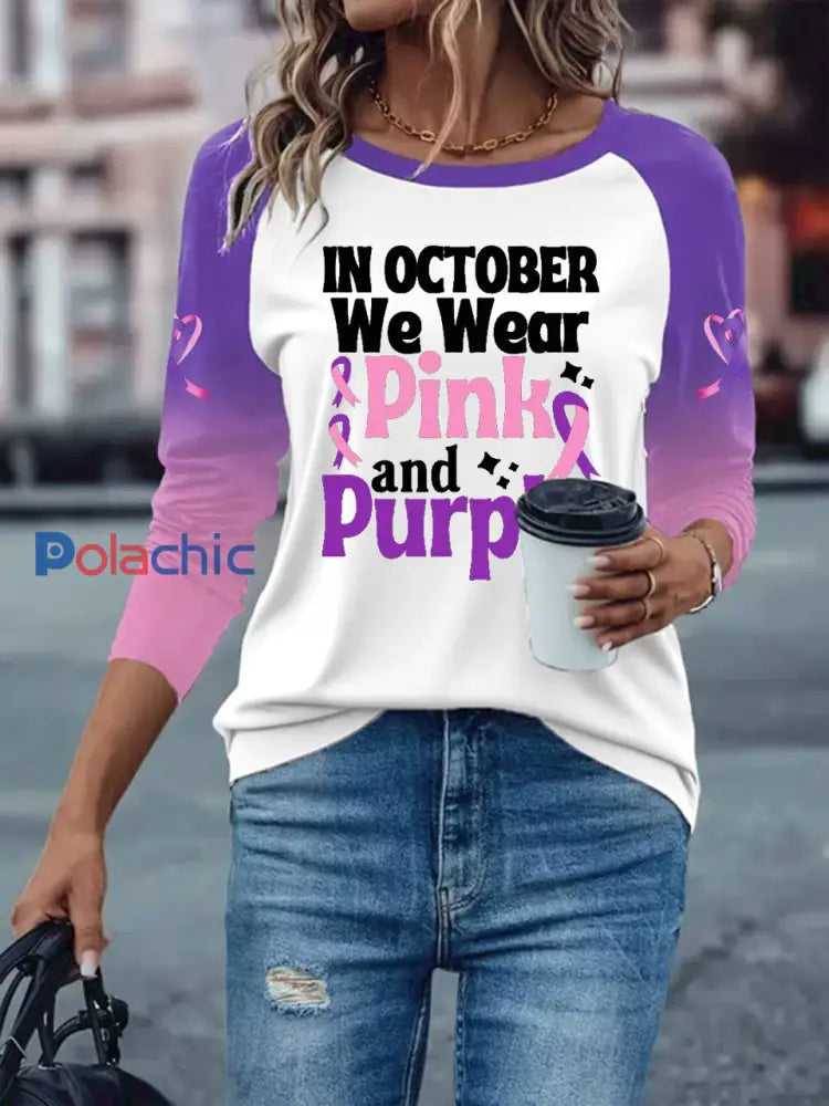 T shirt manches longues avec épaules tombantes Breast Cancer Femme Blanc / S