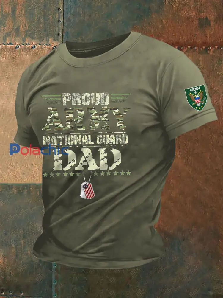 T-shirt militaire de papa des hommes vert armée / S