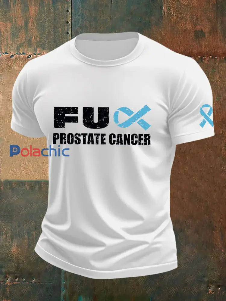 T shirt sensibilisation au cancer de la prostate pour homme blanc / S