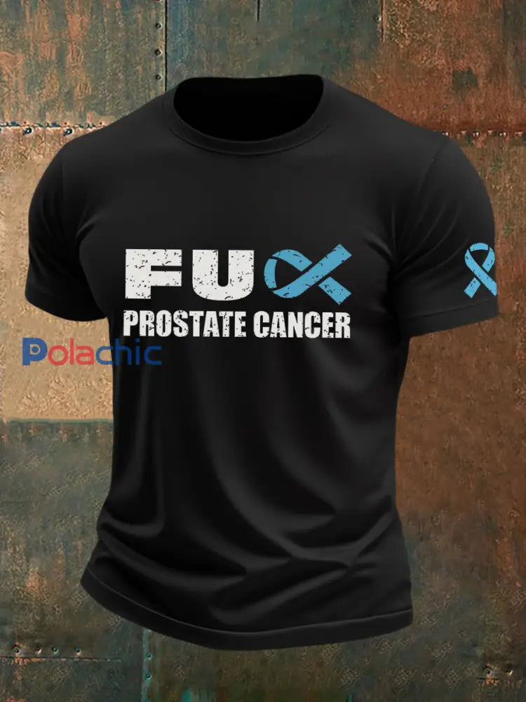 T shirt sensibilisation au cancer de la prostate pour homme noir / S