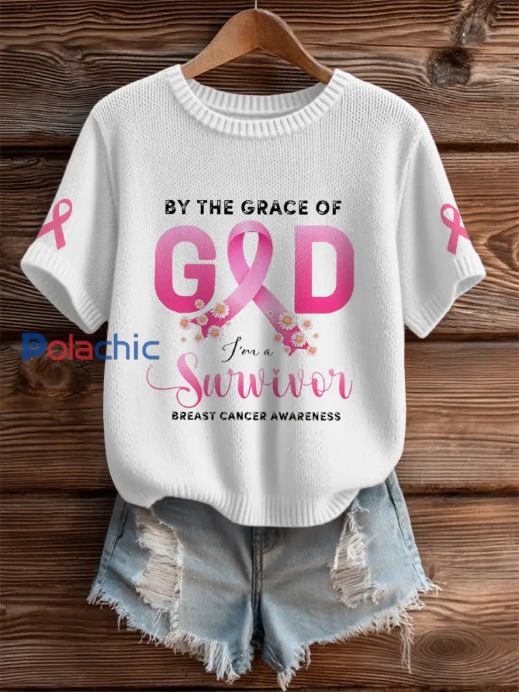 T shirt sensibilisation au cancer du sein pour femme blanc / S