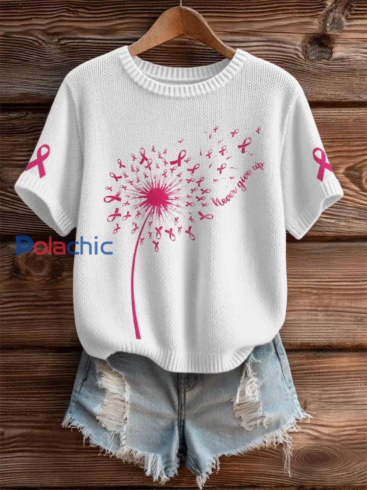 T shirt sensibilisation au cancer du sein pour femme blanc / S