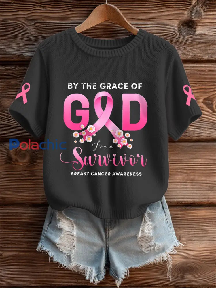 T shirt sensibilisation au cancer du sein pour femme noir / S