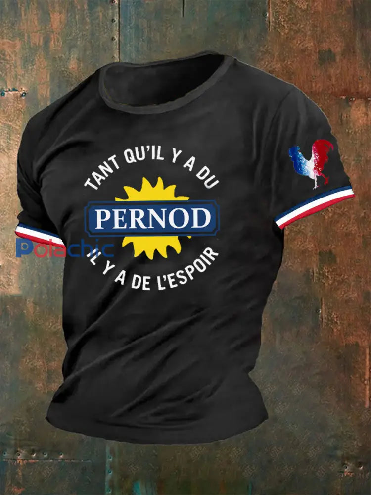 T-shirt tant qu’il y a du Pernod pour homme Noir / S