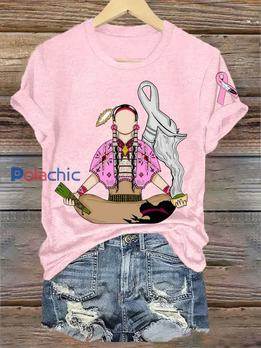 T-shirts Indigenous Pink Breast Cancer pour femmes rose clair / S