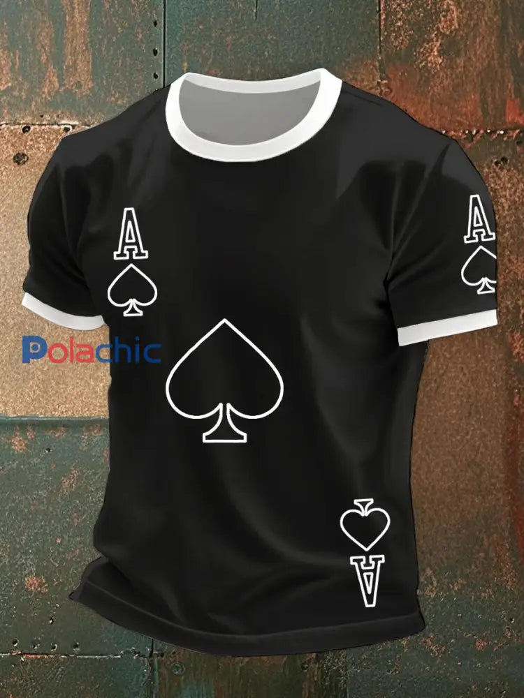 T-shirts Poker Ace of Spades pour homme Blanc / S
