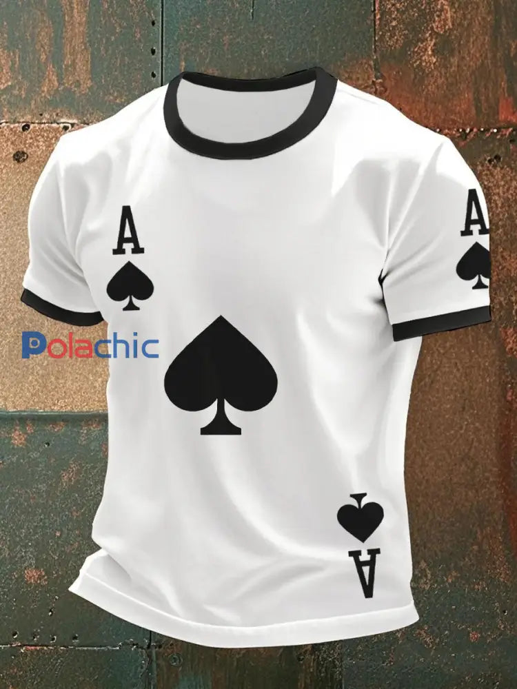 T-shirts Poker Ace of Spades pour homme Noir / S