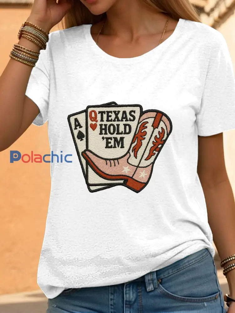 Tee-shirt poker femmes Blanc / S