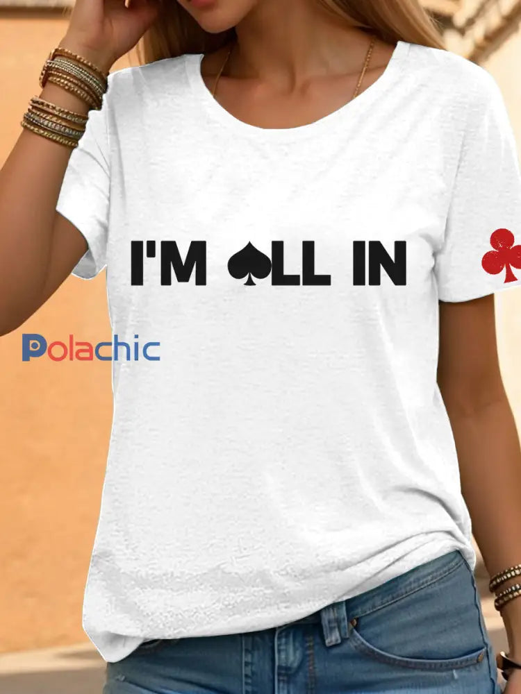 Tee-shirt poker femmes Blanc / S