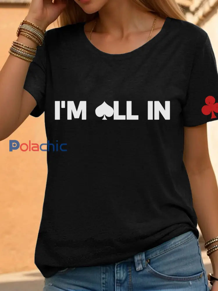 Tee-shirt poker femmes Noir / S