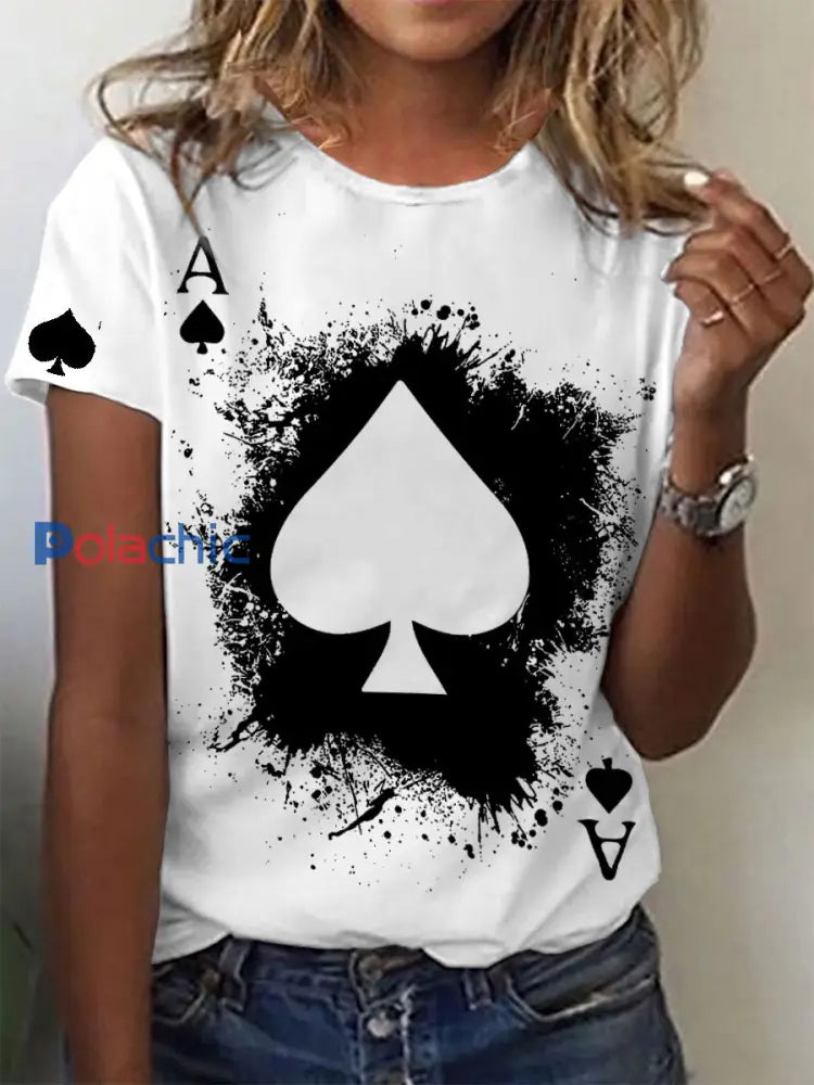 Tee-shirt poker femmes Noir / S