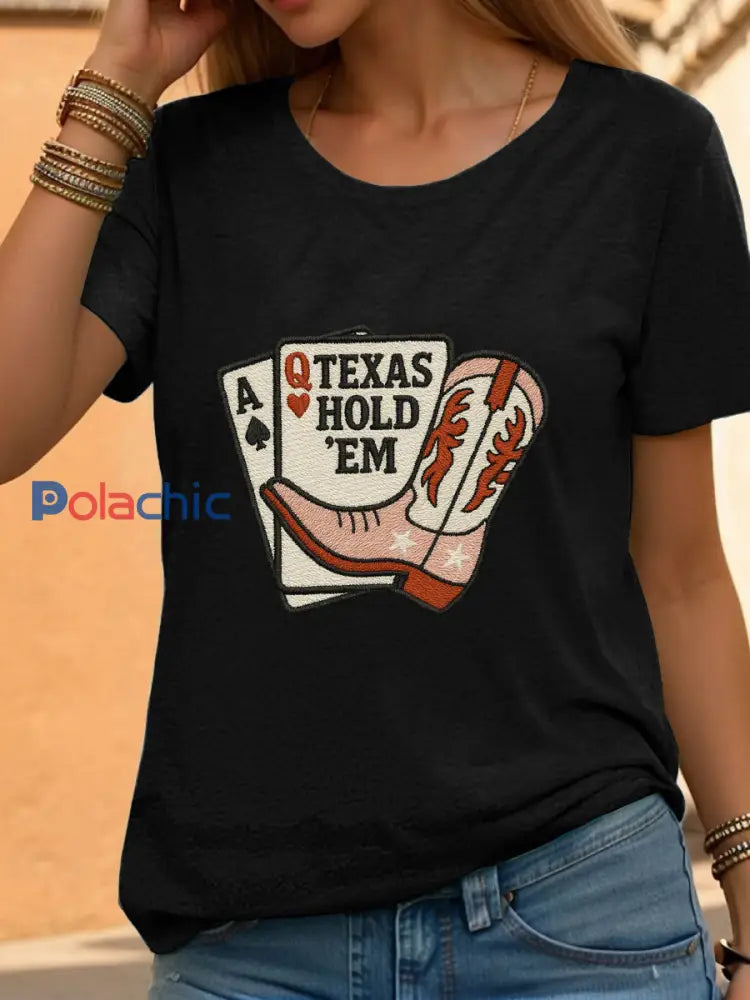 Tee-shirt poker femmes Noir / S