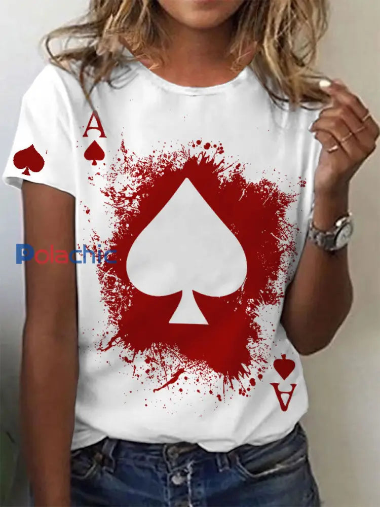 Tee-shirt poker femmes Rouge / S