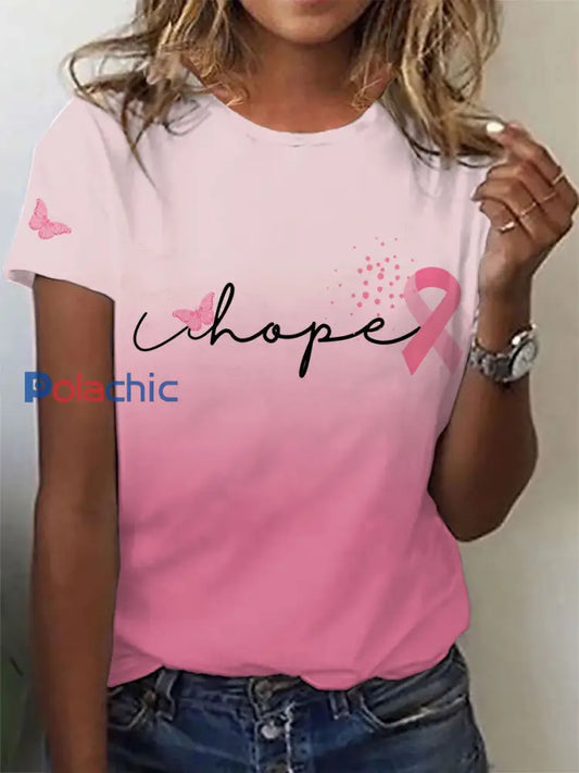 Tee-shirts Breast Cancer Hope pour femmes Rose / S
