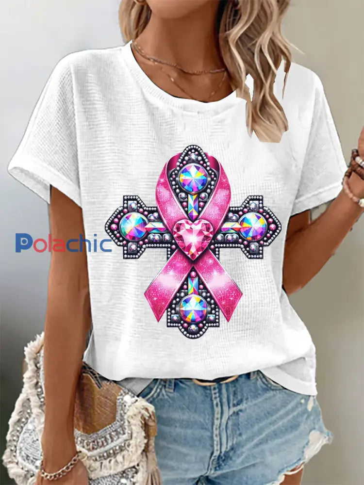 Tee-shirts Femme Faith Breast Pink Ribbon blanc / S