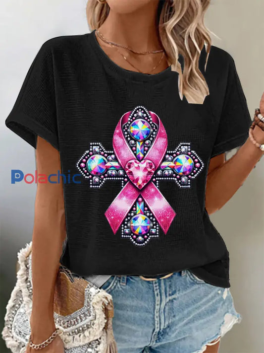 Tee-shirts Femme Faith Breast Pink Ribbon noir / S