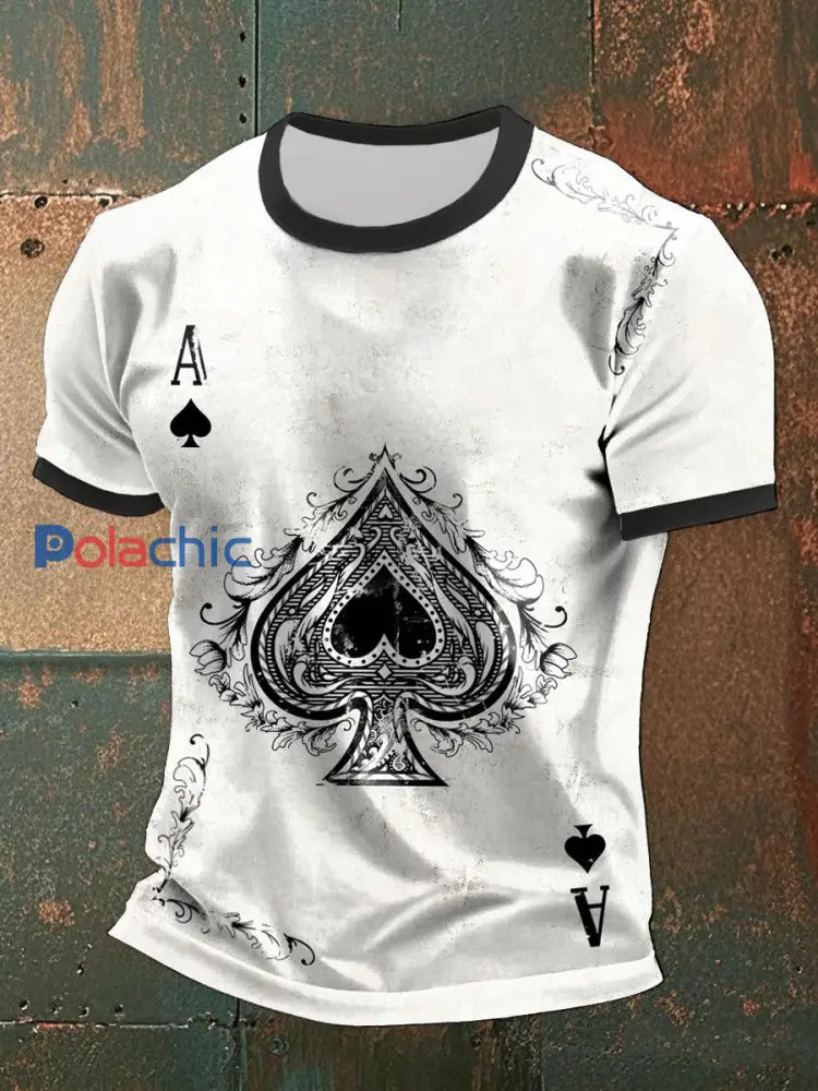 Tee shirts homme poker Ace of Spades casual comme image / S