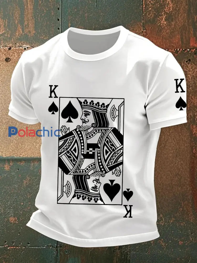 Tee shirts homme poker art print blanc / S