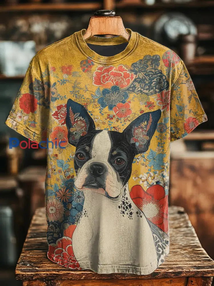 Tee shirts unisexe à imprimé chien vintage comme image / S