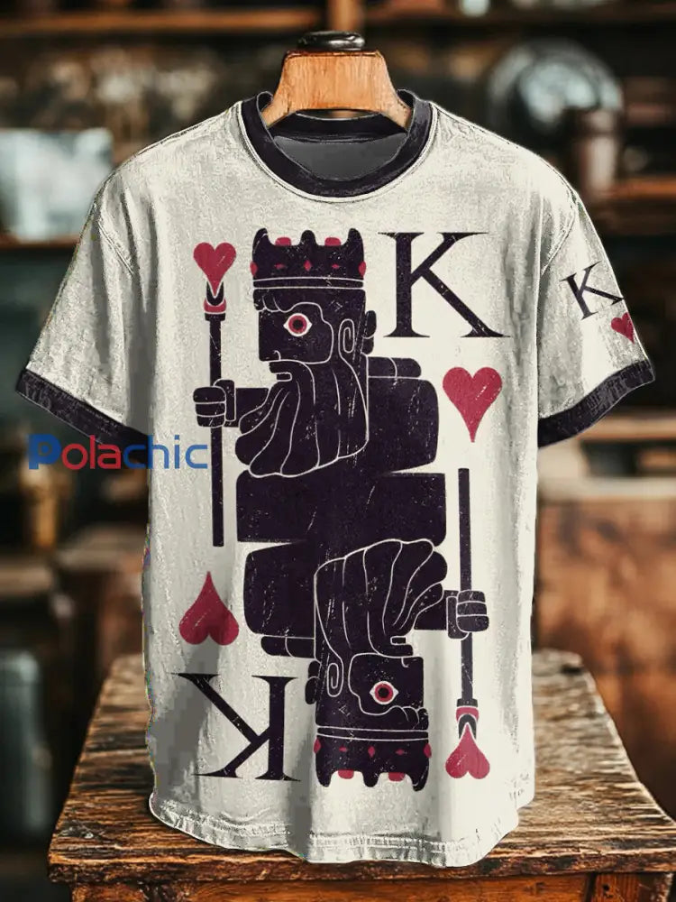 Tee shirts unisexe poker roi rouge Abricot / S