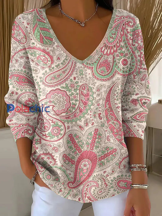 Top Côtelé Femme Rose Imprimé Art comme image / S