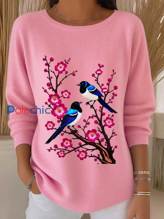 Top décontracté à col en V Vintage Floral Art pour femmes A / S