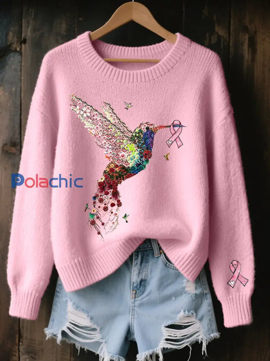 Top Décontracté Femme Rose Imprimé Colibri Rose / S