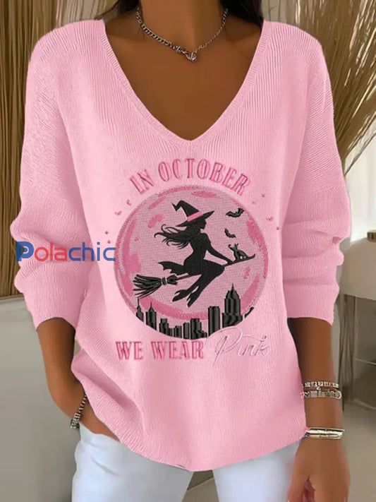 Top décontracté imprimé rose In october We Wear pour femme Rose / S