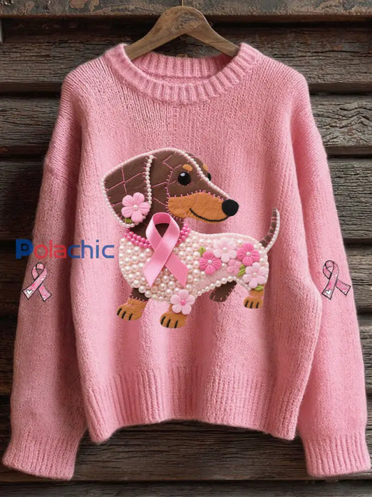 Top Décontracté Imprimé Ruban Rose Pour Femme Rose / S