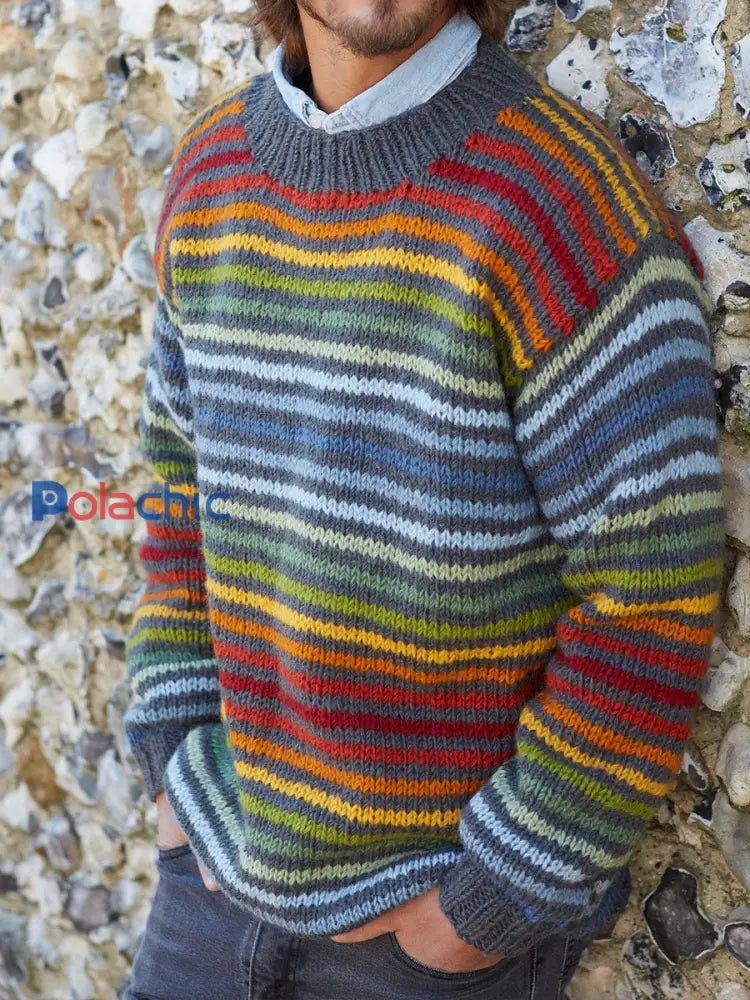 Tops à rayures automne et hiver pour hommes