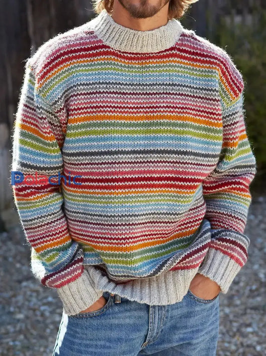 Tops à rayures automne et hiver pour hommes comme image / S